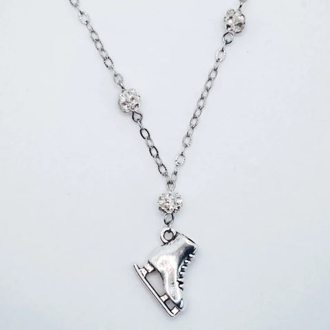 Brilliance and Melrose Classical Ice Skate Necklace