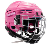 bauer prodigy 2.0 helmet combo with cage in pink for ice hockey players