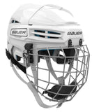 bauer prodigy 2.0 helmet combo with cage in white for ice hockey players